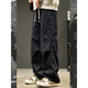 Bai Mingchen Pantalones casuales de la marca American Fashion Work Pants Pantalones de hombres sueltos de la calle High Street Sports Long Pants Fiting Long Clothing Black XL [recomendado 120-140Jin [Jin iguala 0.5 kg]]]