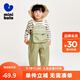 Mini Bala boys and girls trousers Year of the Dragon new pure cotton loose overalls children's trousers earthy gray green 40942 100