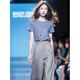 Oudihui (Oudihui) 2025 this year's popular casual pants women's summer match with a whole set of clothes, light-maturity wide-leg pants two-piece suit Blue suit M