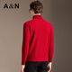 Antonio 10% cashmere + sheep wool thickened turtleneck sweater for men in autumn and winter new warm inner base sweater bright red L/50 175/92A