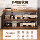 Kitchen rack floor-standing multi-functional vegetable cutting table workbench multi-layer dining side storage cabinet storage rack narrow side cabinet hazy walnut color three layers long 80 wide 40