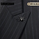 Shanshan (SHANSHAN) light luxury brand 2025 new men's suit suit business slim fashion comfortable suit suit for men black stripes L 175/48