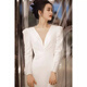 Rabbit style certificate clothes French satin light wedding dress 2025 new long-sleeved Hepburn style niche simple bride welcome fishtail white XS