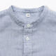 MUJI big children's double-layer gauze stand-up collar long-sleeved shirt children's shirt boys and girls children's clothing spring 26 blue stripes 150 /76A