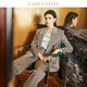 LadyS Elite thickened Australian wool cashmere women's autumn and winter coffee color loose suit suit milk coffee suit S