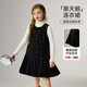 ASK JUNIOR Xiaoxiangfeng children's skirt winter fashion temperament dress for middle-aged and older children girls plus velvet warm princess skirt