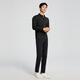 YOUNGOR POLO shirt men's autumn long-sleeved POLO shirt cotton blend material mall same style black YLPC535102ACA L