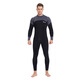 Yonsub3MM long-sleeved adult men's and women's swimwear, warm men's deep diving snorkeling suit, professional wetsuit, black gray long-sleeved S
