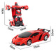 One-click deformation remote control car RC boy children's robot racing car model police car charging toy car Rambo red without battery please bring your own