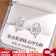 LAOLATU PT950 Platinum Earrings Women's Moissanite Platinum Earrings 2025 New Chinese Valentine's Day Gift for Wife PT950 Platinum Earrings With You in My Heart