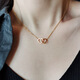 Double Ring Heart Shape 2021 New Simple Necklace Women's Clavicle Chain Women's Niche Design Internet Celebrity Ins Style Jewelry Gift M1337 Double Heart Necklace Gold