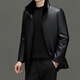 KINGBOX Genuine Leather Down Jacket Men's Medium Long Stand Collar Leather Jacket Mink Fur Collar Removable Liner Large Leather Jacket Flagship Official Black Black Fur Collar L 175 120-135Jin Jin is equal to 0.5 kg