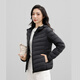 HY&CO Light Warm Down Jacket Women's Winter Short Commuting Fashion Solid Color Slim Versatile Hooded Jacket Black XL