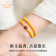 Layun Feiyin collectible demon flower beeswax bracelet genuine reflux amber double circle southern red natural old honey chicken oil yellow bracelet double circle 16-17cm hand circumference