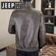 JEEP SPIRIT Jeep fake two-piece leather jacket men's fur one-piece plus velvet thickened jacket Pishuai 2025 new winter motorcycle 98815 coffee color L about 90-110 Jin Jin equals 0.5 kg can be worn