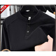 SPACE OWEN Laicai clothing store men's long-sleeved sweatshirt autumn and winter new Henry collar velvet bottoming shirt fashionable and versatile men's black 3XL (recommended weight 165-180Jin Jin equals 0.5 kg)