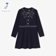 JACADI French girls wool blended dress autumn and winter new sweater dress long skirt 2043917 navy blue 123 105 /4A