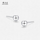Zhou Taisheng Shuguang platinum earrings PT950 women's round bead type versatile earrings accessories as a birthday gift for your girlfriend A style round beads - small plate - 0.61g