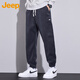 Jeep (JEEP) pants men's autumn and winter corduroy casual pants sweatpants men's loose sports leggings trousers blue gray L