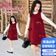 Barbie Girls Red Dress Autumn and Winter Girls Skirt Velvet Tank Top New Year Clothes New Year Clothes Girls BY007