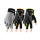 Modal gloves men's spring and summer cycling thickened Luya ice silk exposed finger flying sea fishing non-slip outdoor mountaineering fishing cycling ice silk exposed three fingers black and orange
