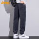 Jeep (JEEP) pants men's autumn and winter corduroy casual pants sweatpants men's loose sports leggings trousers blue gray L