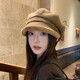 Pierre Cardin British retro fisherman hat octagonal hat women's autumn and winter warm beret plus down duck tongue Japanese ear protection versatile 8979-Coffee One size fits all 55-60 head circumference