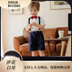 Ouyu boys' dress summer suit baby kindergarten performance small host chorus flower girl one-year-old graduation uniform navy blue (shirt + suspenders + shorts + red bow tie) one size fits all 110 recommended weight 35-42Jin Jin is equal to 0.5 kg