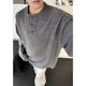 Jiaojing old money Henry collar sweater American cleanfit gray Henry collar sweater men's autumn and winter style lazy old money dark gray M