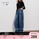 Three-color plus velvet 2025 winter new scimitar jeans casual loose trousers simple M haze blue L 165/72A