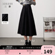 Sancai 2025 new winter high-waist skirt brushed A-line skirt slimming mid-length skirt large swing umbrella skirt for women classic black L 165/72A