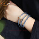 Layun Feiyin natural ice aquamarine bracelet for women 7A blue crystal multi-circle mercury reverse gemstone bracelet Buddhist beads rosary, rat, Thousand-Hand Guanyin