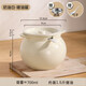 AILUKI Japanese lard tank household ceramic high temperature resistant food grade kitchen oil tank oil spicy special tank chili oil cream white 700ml - comes with spoon + filter can pour hot oil