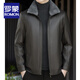 ROMON fur integrated velvet thickened leather jacket for men in autumn and winter heat storage and cold-resistant jacket for middle-aged and young people high-end casual jacket black XL / recommended 135-150Jin Jin is equal to 0.5 kg
