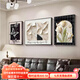 Meiyouchun living room decorative painting modern simple high-end atmospheric flower sofa background hanging painting light luxury French triple mural JD21789 records beauty (hot selling model) left and right 30*40 middle 60*40 versatile black frame textured canvas + ps border