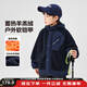 Zuoxi children's clothing boys' lambswool jacket with hood and velvet Children's autumn and winter clothing 2025 new oxygen Korean style trendy navy 140 Recommended height is about 140cm
