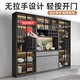 The middle shopkeeper's living room wine cabinet display cabinet against the wall 2025 solid wood light luxury tea and wine cabinet storage cabinet with glass door 80A+120A+80A/white door free delivery