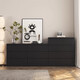 Shantoulin Village Massive Holzkiste des Schranks Nordic Style Schlafzimmer Wohnzimmer Schubladen TV -Schrank Amerikanische schwarze Kabinettskiste Ten Dou 1583*40*1216 HEIGHT HAUG