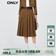 ONLY retro college style mid-length pleated skirt for women|123316003 F10 TIGER S EYE M 165/68AR