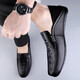 
Fugui Bird Men's Shoes Doudou Shoes Summer Genuine Leather Breathable Casual Leather Shoes Soft Sole Driver Lazy Shoes Men's Versatile Business Yulin FG9898 Black 45