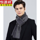 Hengyuanxiang scarf men's cashmere 2026 winter new knitted Korean style men's scarf plaid middle-aged and elderly wool protection black gray