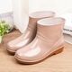 Aolie Regenstiefel für Frauen mit niedriger Zylinder Nicht-Schlupf-Modeküche Frauen Regenstiefel Kurzzylinder modische Wasserschuhe Rindfleisch Sehnen Sohle Kleidung resistente Regenstiefel rot (Einzelschuhe) 38