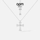 APM Monaco silver white cross adjustable necklace women's men's necklace women's light luxury niche sweater chain
