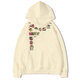 Hooded velvet sweatshirt autumn and winter new fashion cartoon small new print versatile casual trendy top msn x-W789 velvet white gray M