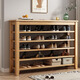 Hallodon solid wood shoe rack shoe cabinet door entry five-layer storage shoe rack simple large capacity dust-proof vertical shoe rack walnut color - five layers full rubber wood length 120*width 30*height 100 (with drawer height 5CM)