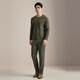 YOUNGOR wool sweater for men, wool blended, machine washable, easy to care for, not easy to pill or deform, 2025 shopping mall same style, dark green YYQW635281PYA L 105cm (recommended 145-165Jin Jin is equal to 0.5kg)
