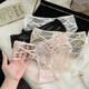 Universal Heartbeat Encounter French Sexy Lace Hollow Girls Underwear Breathable Low Waist Briefs White + Skin Color + Pink L (100-120Jin Jin equals 0.5kg)