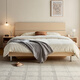 Quanyou Home Double bed household high bed panel bed modern simple log style bedroom 1.5x2 meters government subsidy