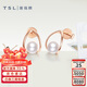 TSL Xie Ruilin (TSL) 18K gold pearl earrings women's geometric color gold earrings BD010