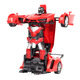 One-click deformation remote control car RC boy children's robot racing car model police car charging toy car Rambo red without battery please bring your own